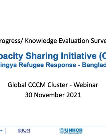 Capacity Sharing Initiative in Rohingya Refugee Response