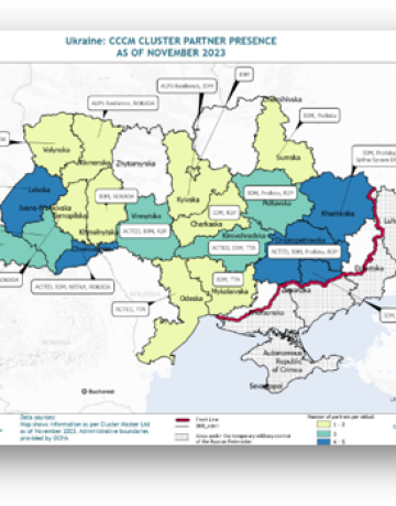 Ukraine: CCCM Cluster Partner Presence, November 2023