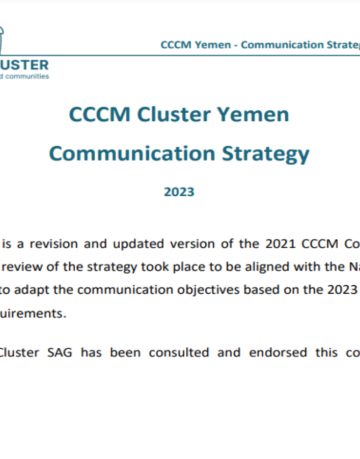 CCCM Yemen - Communications Strategy - 2023 CCCM Yemen - Communications Strategy - 2023