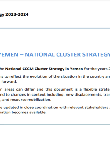 CCCM Yemen - National Cluster Strategy 2023-2024 CCCM Yemen - National Cluster Strategy 2023-2024