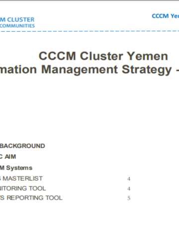 CCCM Yemen - Information Management Strategy - 2023 CCCM Yemen - Information Management Strategy - 2023