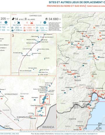 Cartographie des sistes sous CCCM au Nord Kivu en RDC Dec. 2023
