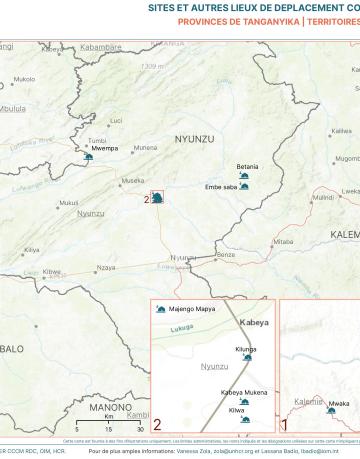 Cartographie des sites sous CCCM Tanganyika RDC DEC 2023