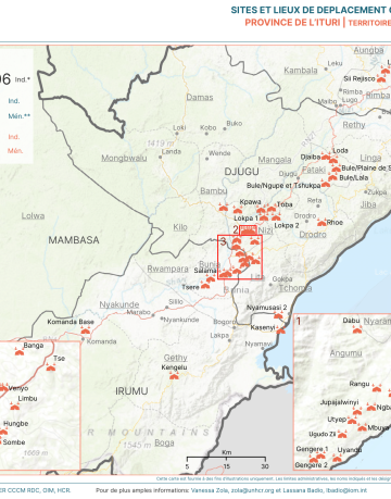 Cartographie des sites sous CCCM Ituri RDC Dec 2023