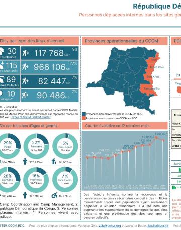 Statistiques des PDIs vivant dans les Sites/Centres Collectifs/Autres sous CCCM en RDC au 30 juin 2024 Statistiques des PDIs vivant dans les Sites/Centres Collectifs/Autres sous CCCM en RDC au 30 juin 2024