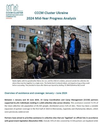 CCCM Cluster Ukraine 2024 Mid-Year Progress Analysis