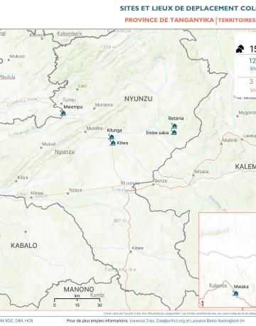 RDC - Cartographie des sites CCCM TANGANYIKA Juillet 2024 RDC - Cartographie des sites CCCM TANGANYIKA Juillet 2024
