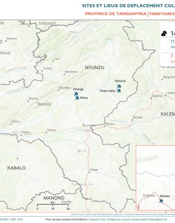 RDC - Cartographie des sites CCCM TANGANYIKA Aout 2024 RDC - Cartographie des sites CCCM TANGANYIKA Aout 2024