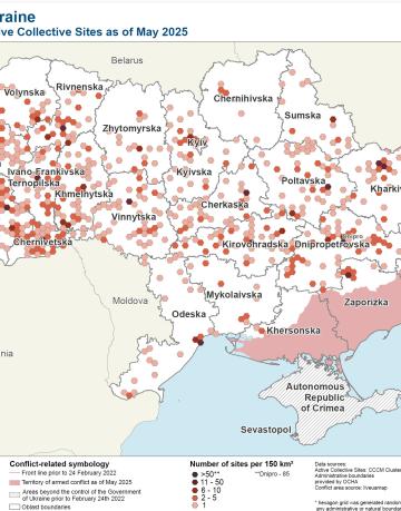 Ukraine: Map of the active collective sites, May 2025