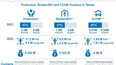 Status of the Protection, Shelter/NFI and CCCM Clusters in Yemen