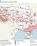 Ukraine: Map of the active collective sites, January 2025